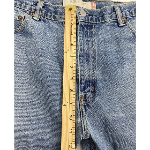 Levis 517 Jeans Mens 33 x 29 Bootcut Medium Wash Denim Casual Grunge Holes - Picture 5 of 16